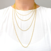 80GP. Gold Plated Sterling Silver Textured Cable Necklace